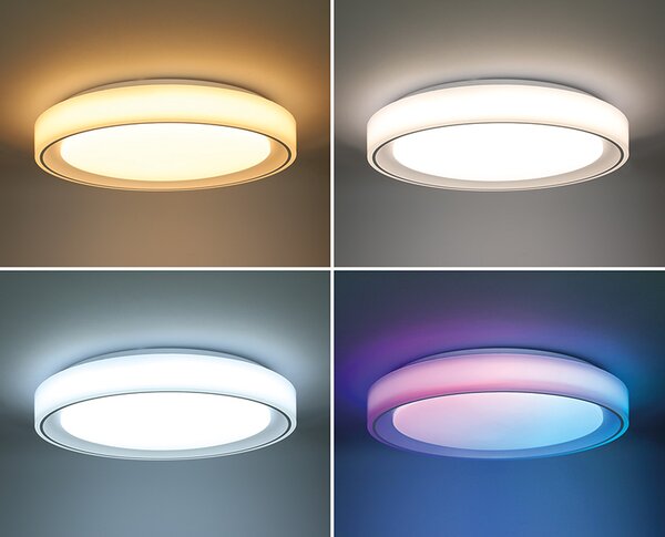 SOLIGHT LED osvětlení s dálkovým ovladačem Floco, 30W + 6W RGB, 2100lm, 40cm, CCT