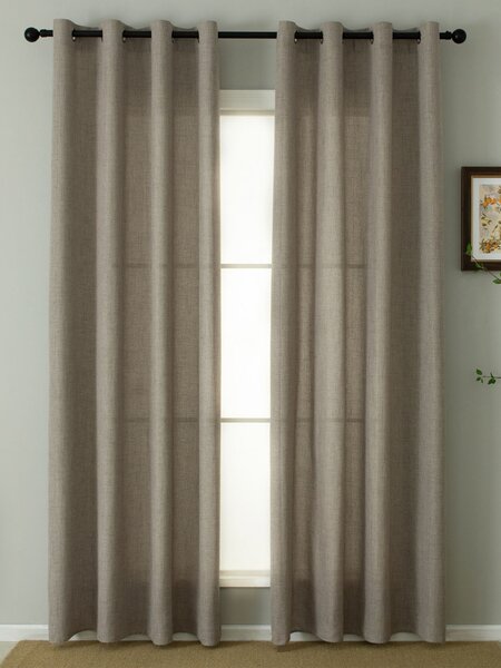 MK Lůžkoviny Závěsy Zara šedohnědá – 140 × 280 cm (2 ks)
