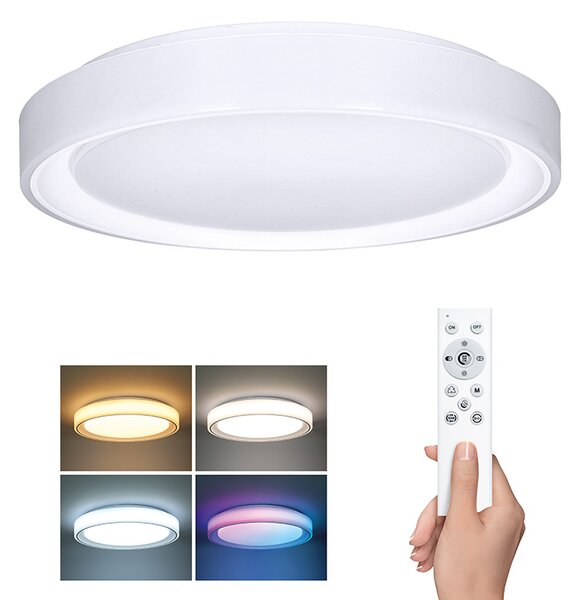SOLIGHT LED osvětlení s dálkovým ovladačem Floco, 30W + 6W RGB, 2100lm, 40cm, CCT