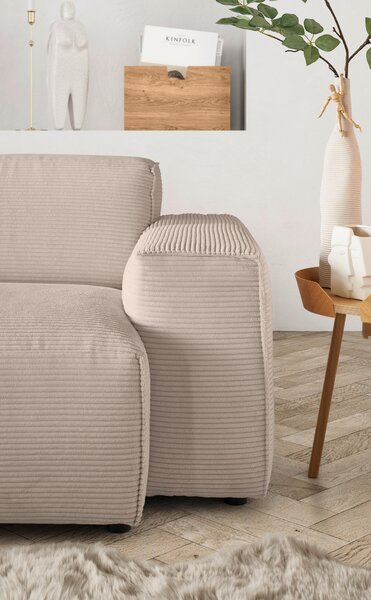 ROHOVÁ SEDAČKA, textil, šedohnědá Livetastic - Sedací soupravy, Online Only