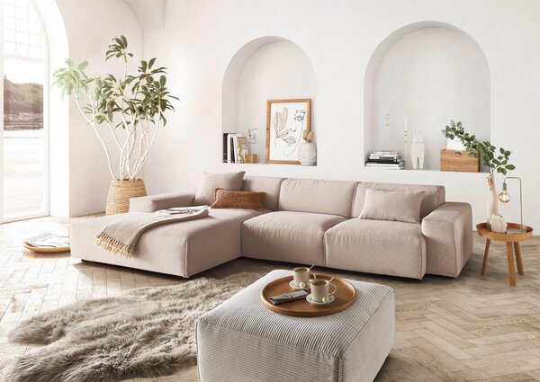 ROHOVÁ SEDAČKA, textil, šedohnědá Livetastic - Sedací soupravy, Online Only