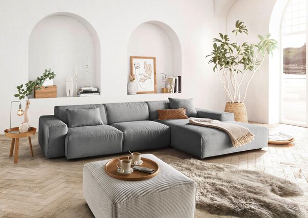 ROHOVÁ SEDAČKA, textil, tmavě šedá Livetastic - Sedací soupravy, Online Only