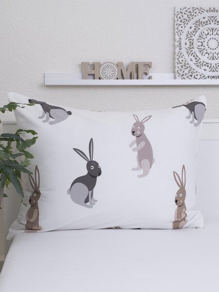 MK Lůžkoviny Bavlněný povlak na polštář Renforcé 70 x 90 cm - Zajíčci