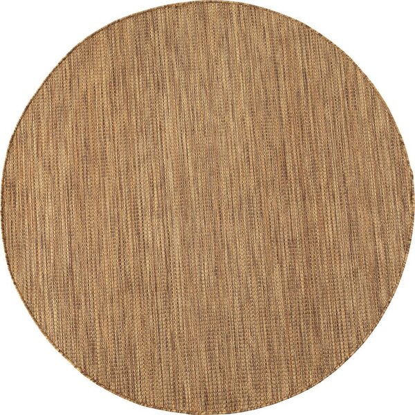 Hnědý kulatý vnitřní a venkovní koberec ø 120 cm Mira 1450 – Ayyildiz Carpets