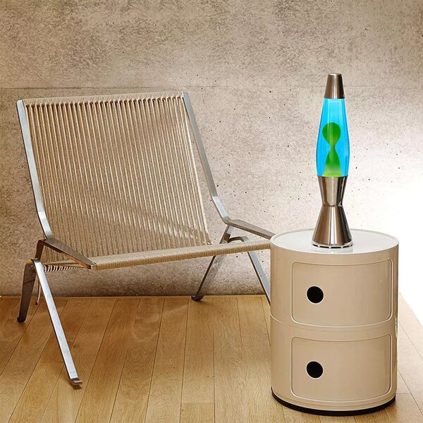 Mathmos Astrobaby, originální lávová lampa, 1x28W, modrá se zelenou lávou, 43cm