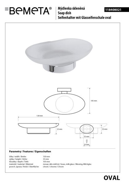 Bemeta Design OVAL: Mýdlenka - 118408021
