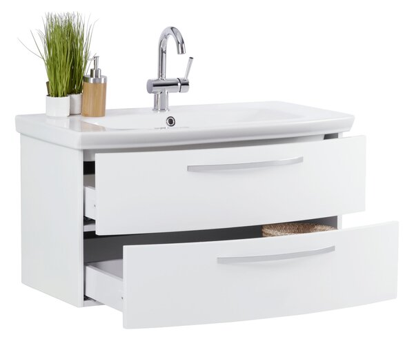SKŘÍŇKA S UMYVADLEM, bílá, bílá, 90/50/50 cm Stylife - Koupelnové série