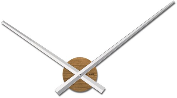 VLAHA Designové dubové hodiny MINIMAL vyrobené v Čechách se stříbrnými ručkami VCT1046 (nalepovací dubové dřevěné hodiny)