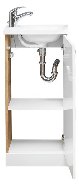 SPODNÍ UMYVADLOVÁ SKŘÍŇKA, bílá, dub artisan, 38,8/82,5/21,5 cm Xora - Koupelnové série