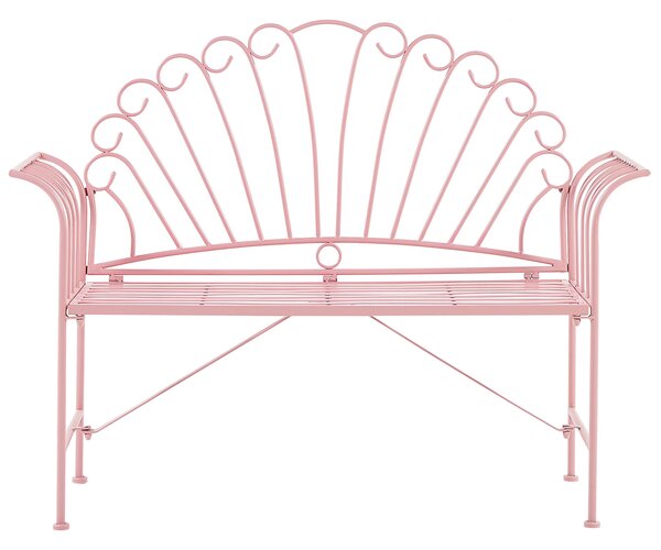 Zahradní lavice CAVINIA 125 cm Kov Růžová
