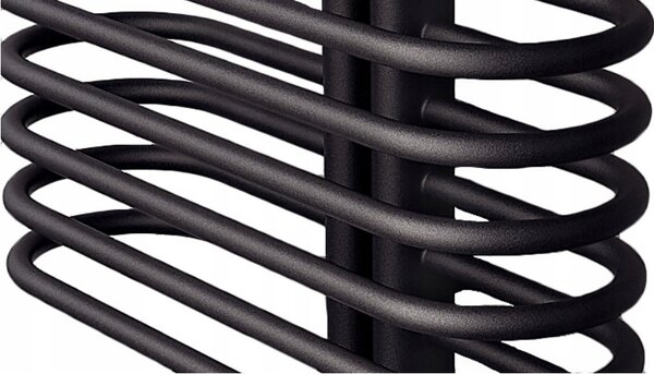 Regnis LEVEL II, topné těleso 600x1380mm se středovým připojením 50mm, 1203W, černá matná, LEVEL1380/600/D50/BLACK