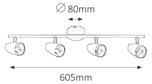 Rabalux KAREN LED stropní bodové svítidlo 4x4W | 1120lm | 3000K | IP20 - bílá