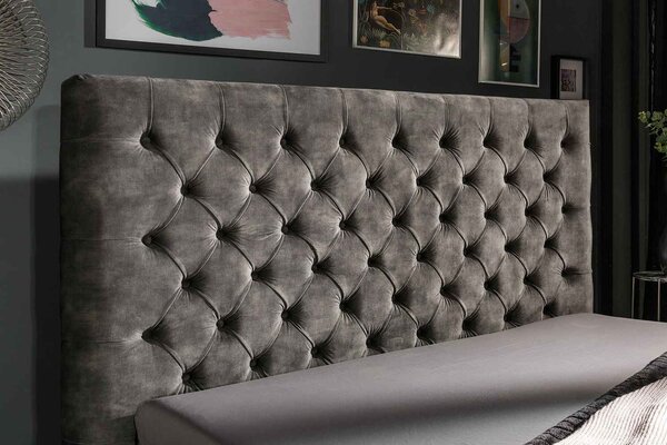 Designová postel Laney II 160 x 200 cm olivově-šedý samet