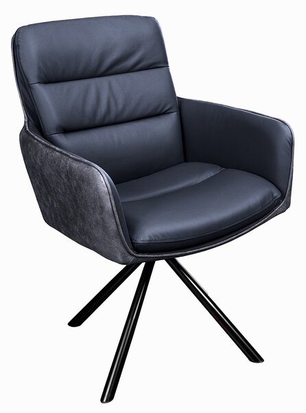 Designová otočná židle Maddison antracit kůže