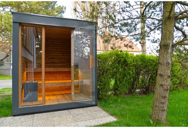 Lucciola Nano, venkovní sauna 2300 x 2000 x 2000 mm, thermowood borovice