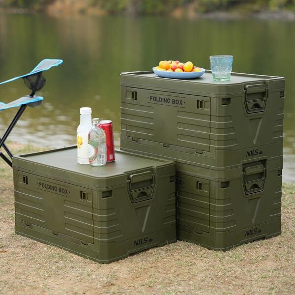 NCB4004 ZELENÝ SKLÁDACÍ BOX S VÍKEM 50L NILS CAMP