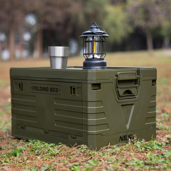 NCB4004 ZELENÝ SKLÁDACÍ BOX S VÍKEM 50L NILS CAMP