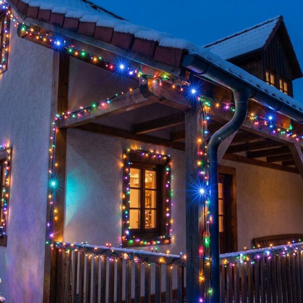 LED světelný řetěz - 41,5m, 500LED, IP44, multicolor + záblesky