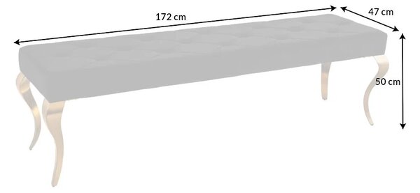 Designová lavice Rococo 172 cm černá / zlatá