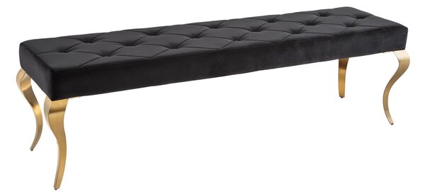 Designová lavice Rococo 172 cm černá / zlatá