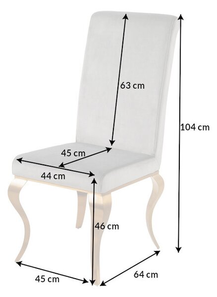 Designová židle Rococo šedá / zlatá