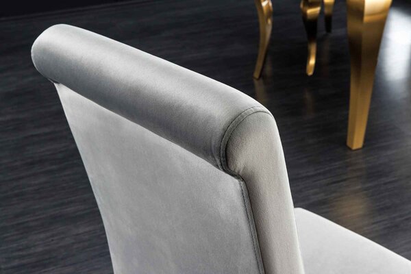 Designová židle Rococo šedá / zlatá