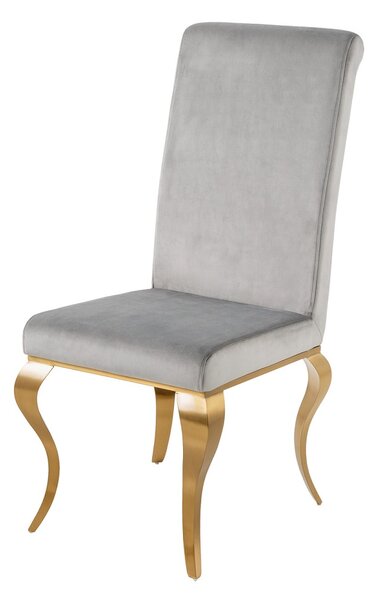 Designová židle Rococo šedá / zlatá