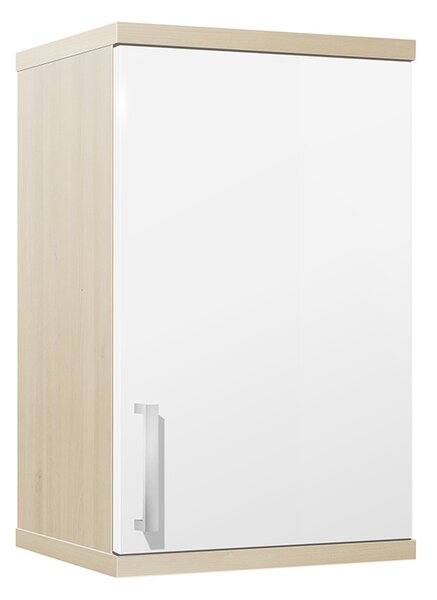 Koupelnová skříňka závěsná K8 barva skříňky: akát, barva dvířek: bílý lesk