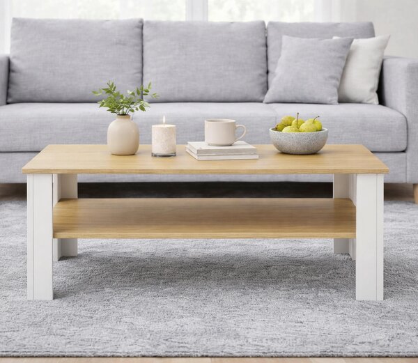 KONFERENČNÍ STOLEK, bílá, medový dub, kompozitní dřevo, 100/55/44 cm Livetastic - Konferenční stolky, Online Only