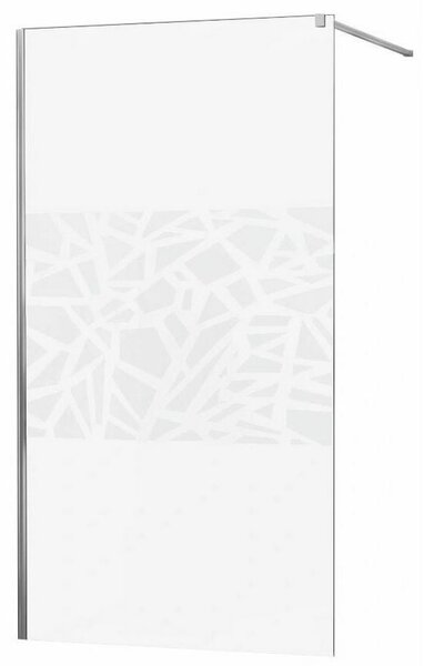 Mexen Kioto sprchová zástěna WALK-IN 8mm, 140x200 cm, bílý vzor, 800-140-000-00-85