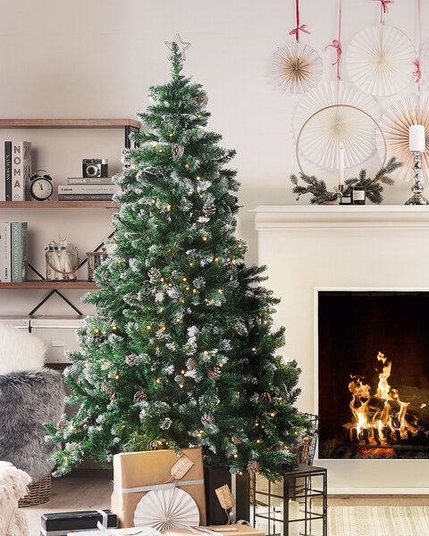 Umělý vánoční stromeček LED PALOMAR 180 cm Tmavě zelená