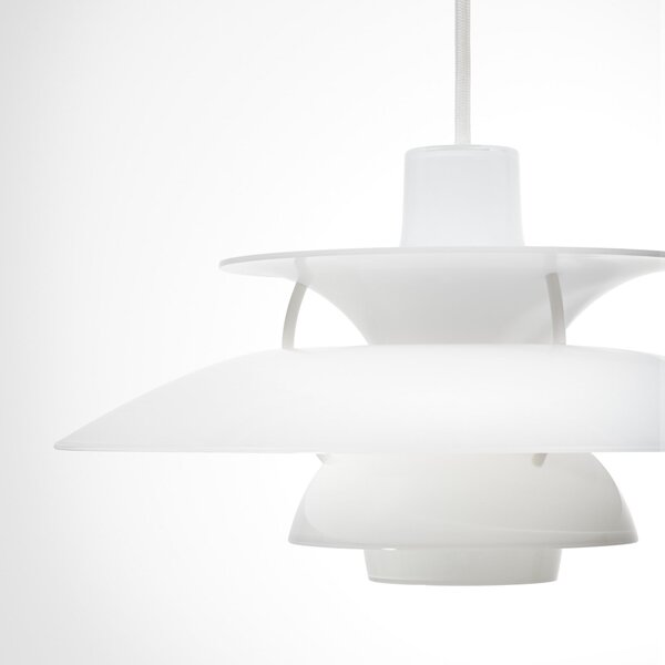 Závěsná svítidlo Louis Poulsen, PH 5 320, stmívatelné, Bílá, Jídelna, Plast, Design