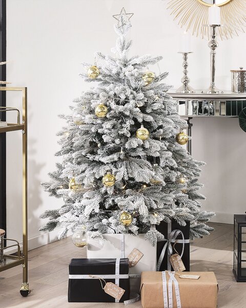 Zasněžený umělý vánoční stromeček FORAKER 120 cm Bílá