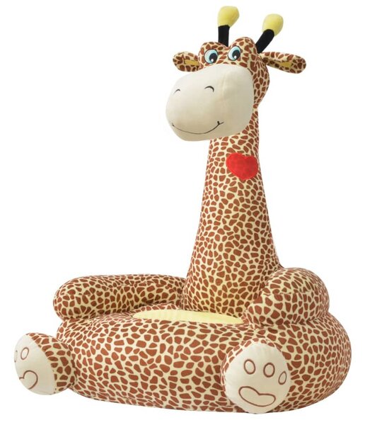 Plyšové dětské křeslo žirafa hnědé