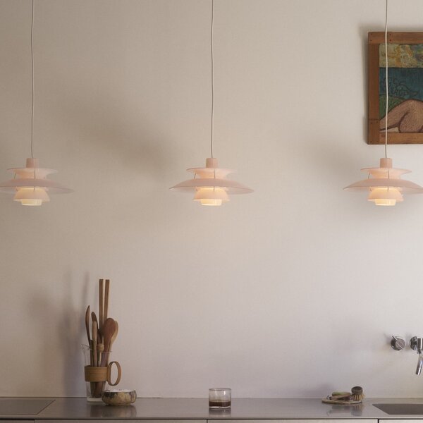 Závěsná svítidlo Louis Poulsen, PH 5 320, stmívatelné, Béžová, Jídelna, Plast, Design