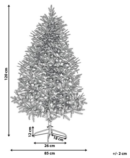 Zasněžený umělý vánoční stromeček FORAKER 120 cm Bílá