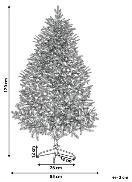 Zasněžený umělý vánoční stromeček BASSIE 120 cm Bílá