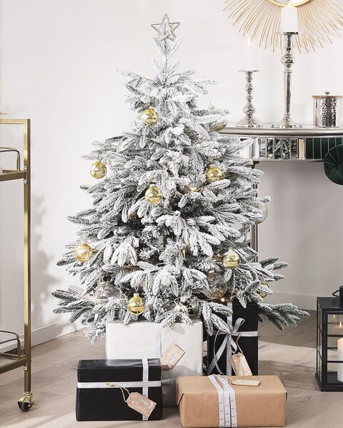 Zasněžený umělý vánoční stromeček BASSIE 120 cm Bílá