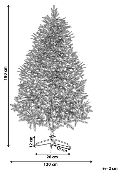 Zasněžený umělý vánoční stromeček FORAKER 180 cm Bílá