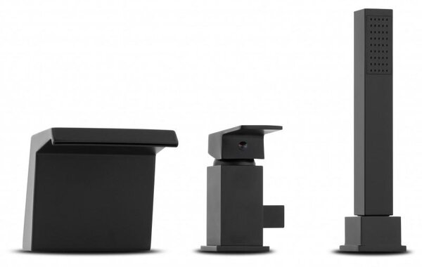 Erga Trio, 3-otvorová vanová baterie, černá matná, ERG-YKA-BW.TRIO-BLK
