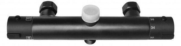 Erga Erga, termostatická sprchová baterie s horním 3/4" připojením sprchového sloupu, černá matná, ERG-YKA-BW.FL-THERM-BLK