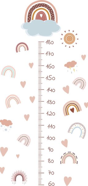 Impresi Samolepka do dětského pokoje Metr na zeď duhy - 90x29cm 2ks