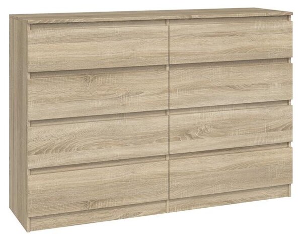 Topeshop M8 140 SONOMA, Dub, 8 zásuvka/zásuvek, Dřevotřískové desky, Jednobarevný, Moderní, Dřevotřískové desky