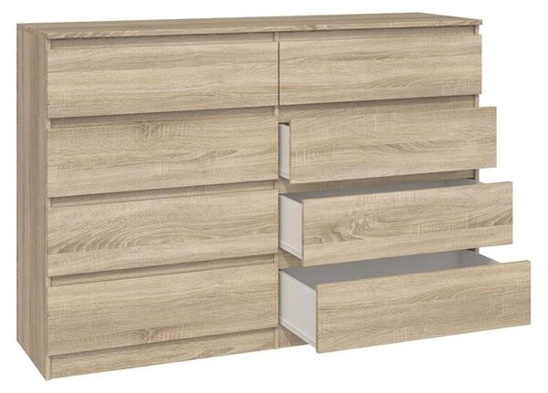 Topeshop M8 140 SONOMA, Dub, 8 zásuvka/zásuvek, Dřevotřískové desky, Jednobarevný, Moderní, Dřevotřískové desky