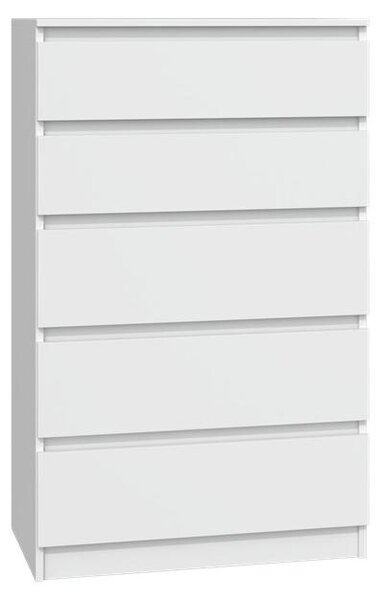 Topeshop M5 BIEL, Bílá, 5 zásuvka/zásuvek, Dřevotřískové desky, Jednobarevný, Moderní, Dřevotřískové desky