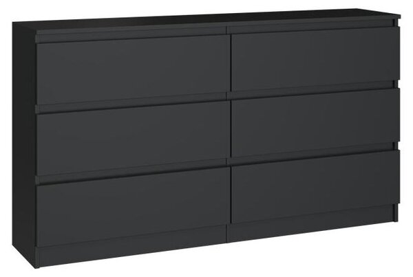 Topeshop M6 140 CZAR 2X3, Černá, 6 zásuvka/zásuvek, Dřevotřískové desky, Jednobarevný, Moderní, Dřevotřískové desky