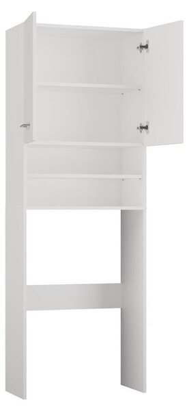 Topeshop PRALKA POLA BIEL, Bílá, Volně stojící, 4 police/polic, 2 dveře/dveří, Dřevotřískové desky, Matný