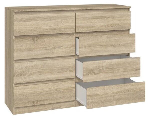 Topeshop M8 120 SONOMA, Dub, 8 zásuvka/zásuvek, Dřevotřískové desky, Jednobarevný, Moderní, Dřevotřískové desky