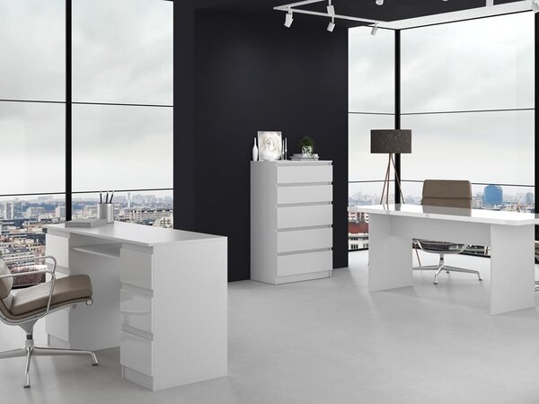 Topeshop M5 BIEL, Bílá, 5 zásuvka/zásuvek, Dřevotřískové desky, Jednobarevný, Moderní, Dřevotřískové desky