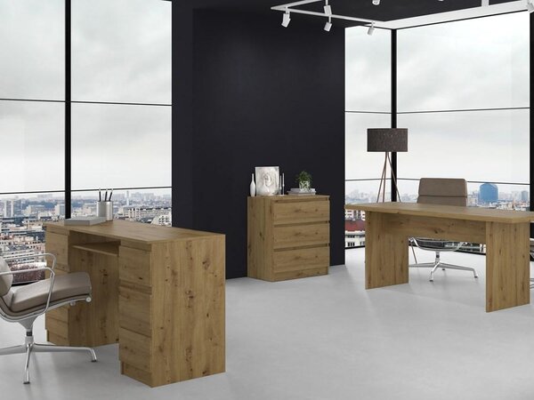 Topeshop M3 ARTISAN, Dub, 3 zásuvka/zásuvek, Dřevotřískové desky, Jednobarevný, Moderní, Dřevotřískové desky